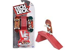 TECH DECK - FINGER SKATE - PACK 2 TABLAS Y OBSTÁCULO - Auténticos Skates de Dedos 96 mm para Fingerboarding Coleccionables de Versus Series con 4 Cartas de Desafío - 6061574 - Juguetes Niños 6 años+
