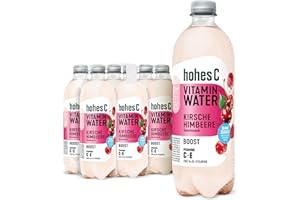 ‎HOHES C hohes C Vitamin Water Boost Kirsche & Himbeere (6 x 750ml), mehr Energie mit Multivitamin-Komplex: Vitamin C, B6, B12, B3, B5 & B7, nur 6kcal/100ml, ohne Zuckerzusatz & Süßungsmittel, vegan