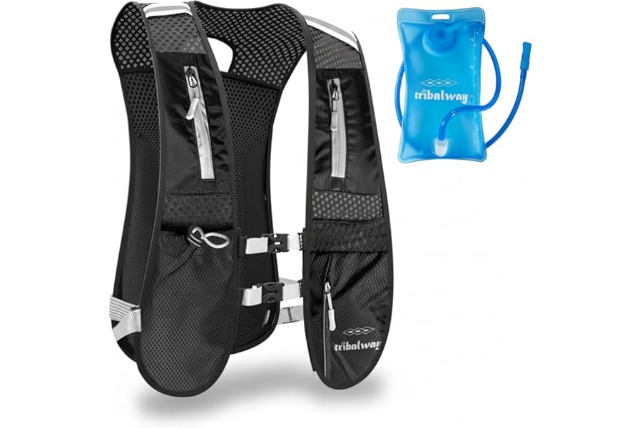 Running Vest for Women & Men – Lightweight Hydration Vest with Water Bladder, Phone Holder, Unisex Adjustable Reflective Vest – Running Backpack for Trail Running, Hiking - Running Accessories