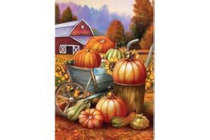 NAIMOER Kit per pittura con diamanti a forma di zucca per adulti, kit per pittura con diamanti 5D autunnali fai da te, kit per pittura con diamanti autunnali 5D, kit artistico con diamanti per la