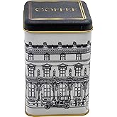EVLE-Er022-2a City Coffee Desenli Kare Metal Saklama Kabı 11x11 Cm (City Coffee)
