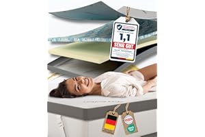 ‎NØVERA nøvera Premium Gel Topper 140x200cm | Hohes RG 50 & H2/H3 | wolkenweicher 7-Zonen Matratzentopper 140x200cm | Oberstoff aus 100% Bio-Baumwolle | 7cm Matratzen Topper 140x200 | Luxus Matratzenauflage