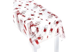 PartyWoo Nappe d'halloween, 137 x 274 cm, Nappe de fête, Nappe rectangulaire, Lavable, Nappe imperméable, décoration d'halloween (1 pièce)