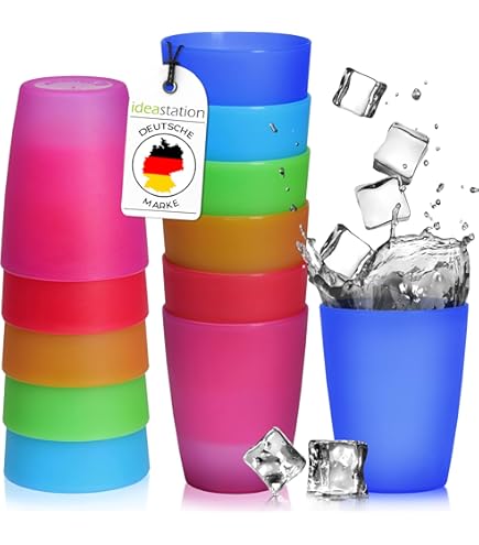 6 Bunte Kunststoff-Becher, 160 Ml – Stapelbar, Spülmaschinenfest, Für Kinder & Erwachsene