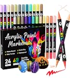 Patamiyar 72 Colours Acrylic Marker Pens for Rocks, Permanent Acrylic Markers for Stones, Wood, Glass, Canvas, Ceramic Paper, DIY Patamiyar 72 Colours Acrylic Marker Pens for Rocks, Permanent Acrylic Markers for Stones, Wood, Glass, Canvas, Ceramic Paper, DIY
