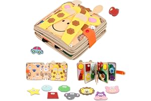 VEFTSVY Busy Board a partire da 1 anno, libro di lavoro per bambini, libro di lavoro fai da te, attività 3D, giocattolo educativo prescolare, giocattolo sensoriale per abilità motorie