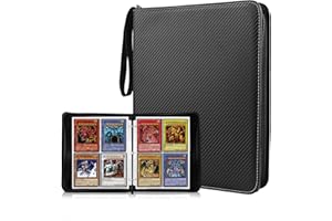 EULERYOO 400 bolsillos para tarjetas, 50 páginas, portacoleccionables, álbum de coleccionables, con cierre de cremallera, carpeta para coleccionables, juegos de cartas