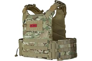 OneTigris FYR Gilet Tactique Airsoft Gilet Porte Plaque - Réglable et Respirant - Gilet par Balle pour Paintball Police