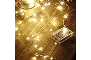 Makion Led String Lights 100 LEDs Decorative Fairy Battery Powered String Lights, Copper Wire Light for Indoor, Outdoor Lighting, Bedroom,Wedding, Christmas, Party Decoration(33ft/10m Warm White)