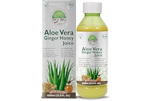 Aryan Herbals Aloe Vera Juice Infused With Ginger, No Added Sugar & Artificial Colors, Natural Juice, Tastes Bitter But Good For Health- 1000ml