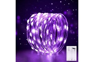 FFZZKJ Fairy Lights Battery Operated for Bedroom Indoor 3M 30LED Battery Powered Timer LED Lights Micro String Lights Copper Wire Fairy Lights for Christmas Decorations Wedding Party-Purple