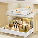 Mointal 2 Pieces Telescopic Drawer 4 Expansion Shapes for Kitchen, Cabinet Organizer with Screws/Adhesive, Adjustable Width 3
