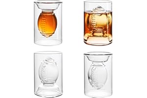 40YARDS Football Américain Verres à Shot (4 Pièces) - Remplissables des deux côtés : Volume de 2 cl et 4 cl