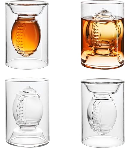 American Football Biergläser 2er-Set – Perfekt Für Super Bowl Partys, Mit Echter Naht & Lederoptik