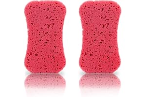 ‎HELMECKE & HOFFMANN 2er-Set Badeschwamm Schwamm Massageschwamm aus mehreren Farben wählbar (rosa)
