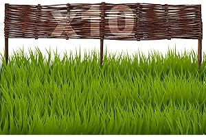Floranica Bordures de Parterre en Saule Lot de 10 pièce 10 cm x 100 cm Clôture en Bois de Osier pour Bordure Plate-Bande Palissade Bordures de Fleurs Décoratives Panneau en Saule