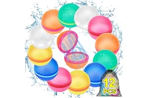 RADIKOR 12 Stück Wasserbomben Wiederverwendbar, Selbstschließende Wasserbomben magnetisch, Wiederbefüllbare Wasserballons für Kinder und Erwachsene, Wasserballons für Outdoor, Pool, Wasserpark geeignet, Spaß