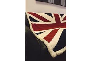 RAPPORT HOME Union Jack Fleece Blanket Throw - Red Whit Blue. British Flag