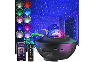 UOUNE Galaxy Projector, Star Projector with Remote Control Color Changing, Music Bluetooth Speaker,Timer,Ocean Wave Star Sky LED Night Light Lamp for Baby,Kids Bedroom,Stage,Birthdays,Christmas