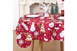 LuxFocus Świąteczny obrus wodoodporny, bałwan obrus nowoczesny dom grudzień obrus do kuchni salonu impreza bufet bankiet, zielony 137 x 182 cm