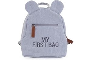 Childhome, Mochila para bebé, escuela, jardín de infantes, guardería, dos compartimentos, capacidad para bolsa de almuerzo/botella, hebilla de seguridad extraíble, impermeable, My First Bag