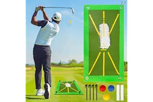 LOHAME Esterilla de entrenamiento de golf 50×25cm Esterilla de entrenamiento de golf Análisis de la trayectoria del swing y postura correcta del golpe Entrenamiento de golf para interior al aire libre