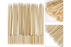 VABNEER 200 Pièces Pic Bois Brochette Pique a Brochette 18cm Bambou Bâton de Bambou Barbecue pour Les Barbecues, Les légumes, Les fruits, Les Fêtes de Famille