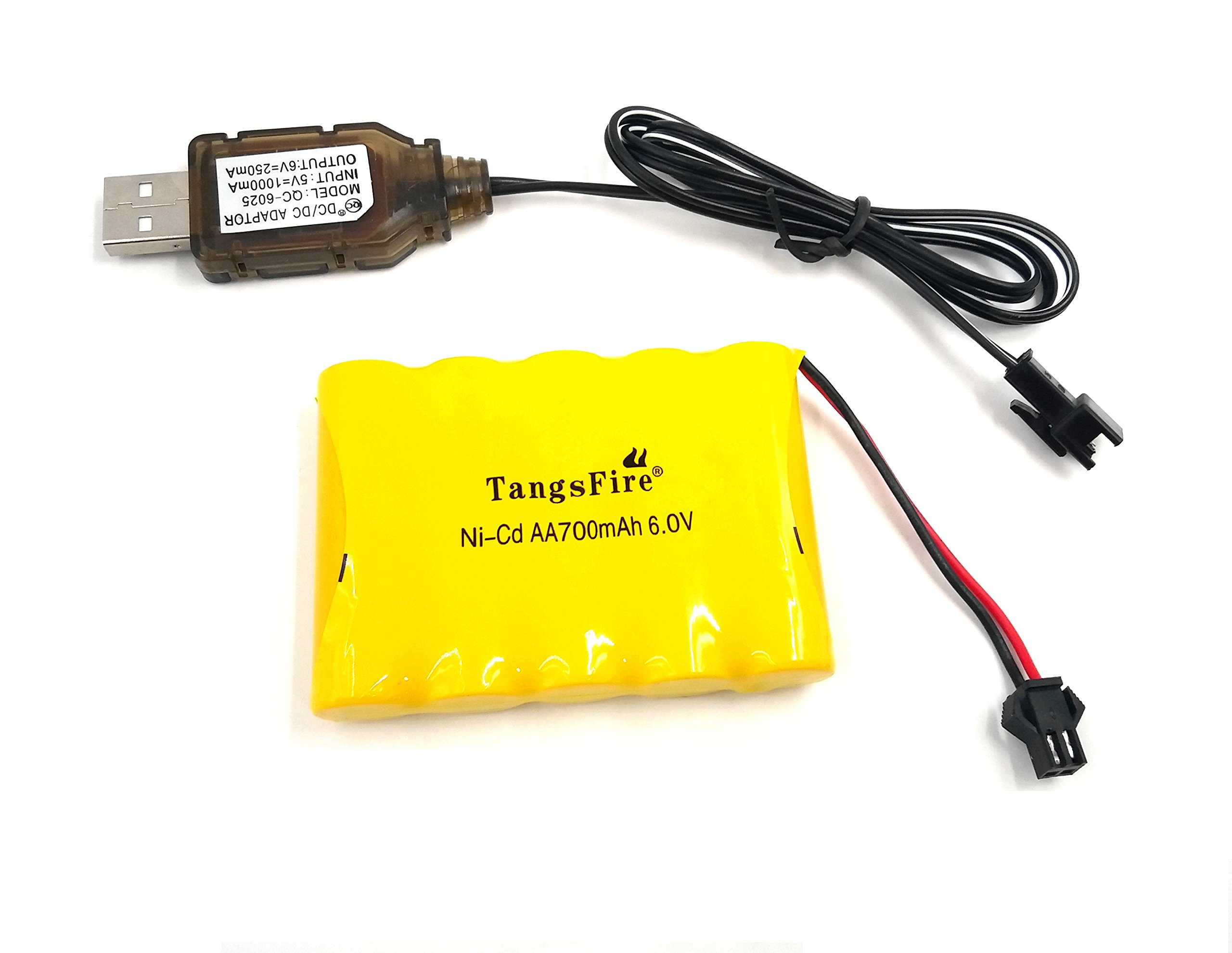Rechargeable 6V 700mAh AA NiCd Battery Packs SM 2P Plug For Toys Power