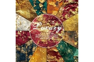 MIATTCLD 24 Sheets Scrapbook Paper Pad,6"×6” 160gsm Single-Sided Decopodge Craft Paper,Cardstock Papers,Christmas Scrapbooking DIY Decorative Background Art Album Cardmaking Supplies (G)