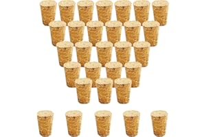 SKYPRO 30 tappi in sughero affusolati in legno, riutilizzabili, per bar, artigianato fai da te, accessori da cucina (20 x 15 x 30 mm)
