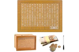 May Huang Tirelire en Bois,Tirelire Magique Japonaise,Tirelires Economie,Tirelires avec Objectif D'économie,Tirelire rétro,Numérique Tirelire pour Aider Les Enfants à Commencer à Economiser (3000€)