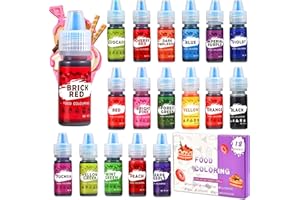 GOLDGE Coloranti Alimentari a 18 Colori, Colorante Alimentare Gel Colorante commestibile per Cuocere Torte, Macaron, Glassa, Fondente, Biscotti, Ciambelle (6ML*18)