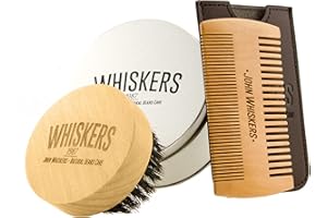 ‎JOHN WHISKERS John Whiskers Bartbürste und Bartkamm-Set - Bartpflege-Set für Männer mit reinen Wildschweinborsten - Ideal für Bartöl & Bartwachs