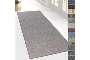KARAT Design Carpet Runner Rug Floor Mat, Non Slip Floor Runner for Hallway Kitchen Bedroom Living Room, Vintage Classic Modern Design Carpet Rug (80 x 150 cm, Alto - Light Grey)