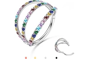 BodyBonita Triple/Doble Aros de Piercing Nariz Acero Quirurgico 316L Septum Clic 16G/18G/20G CZ Caracola Hélice Torre Trago Piercing Oreja Cartílago Pendientes Labio Anillo Oro/Negro/Plata/Oro Rosa