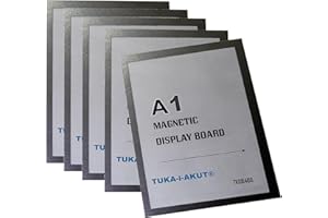 ‎TUKA-I-AKUT TUKA-i-AKUT 5st. A1 Info-Rahmen Selbstklebend mit Magnetverschluss, Einstecktasche Infotasche Blatthalter, Schnelles Wechseln von Aushängen, Aufklappbarer Magnetrahmen Farbe Schwarz, TKD8400-A1-5x