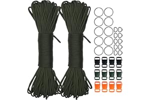 Dondeen Paracord 4mm x 30m/60m, Paracord 550 Nylon Fallschirmschnur Paracord Schnur mit 7 Kernsträngen Reißfest und Langlebig