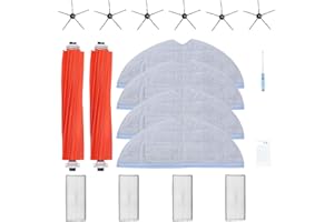 LAUKOWIND Accessori di Ricambio per Roborock S7/S7+/S7 MaxV/S7 MaxV Plus/S7 MaxV Ultra Robot Aspirapolvere,Ricambi per Xiaomi Roborock S7 Series Include 2 Spazzole Principali, 4 Panni Hepa, 6 Spazzole Laterali