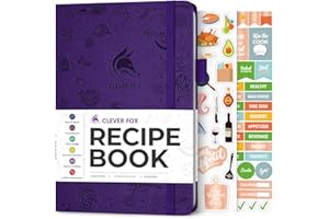 Clever Fox Recipe Book - Make Your Own Family Cookbook & Blank Recipe Notebook Organizer, Empty Cooking Journal to Write in Recipes, A5, Stores 60 Recipes, Purple