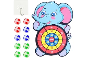 Bohrma Diana Dardos Niños con 10 Bolas Adhesivas, Diana Velcro Niños Juegos Exterior niños 2 años, Regalos de Cumpleaños para niños 2 años, Juguetes niños 2 años, Regalos para niños de 2, 3, 4, 5 años