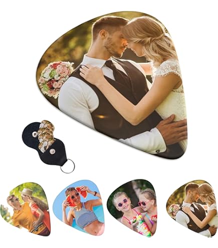 Médiators De Guitare Personnalisés Avec Photo/Logo/Text - Lot De 6 - Épaisseur 0,71 Mm - Cadeau Pour Guitariste