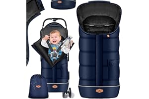 KIDIZ® Sacco nanna invernale per neonati, con chiusura lampo, per passeggino, lavabile, adatto per tutti i passeggini, letto, coperta termica in pile termico