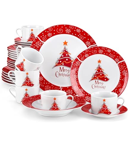 Hutschenreuther Happy Wintertime Red Set 4-tlg - Festliches Porzellan Für Weihnachtszeit