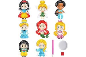 O&BRTC01 Diamond Art for Kids,Girls Diamond Painting Stickers,Princess Gem Art Kits for Children