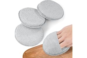 NiHome 4er-Pack Holzpflegemittel, Wachs- und Öle Polierschwämme, Mikrofaser Wiederverwendbare Polierpad für Wachse,Polituren, Pflege von Schneidebrettern & Haushaltsoberflächen (12,7 cm)