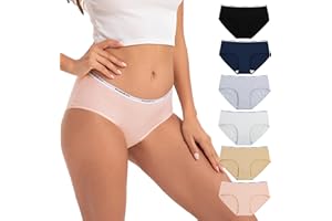 INNERSY Bragas Mujer Algodón Comodas Braguitas Culotte Cintura Midi Ropa Interior Deportiva Pack de 6