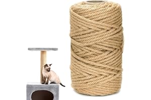 DNSHAN Corde en sisal pour Arbre à Chat, Corde Arbre à Chat, Jouet en Jute Naturelle avec 2 Souris, Corde de Rechange pour Arbre à Chat, Corde à Chat, Corde à griffer, Maison, Jardin (6 mm, 10 m)