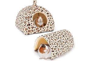 Hedgeink Maison et Tunnel pour Cochons d’Inde – Lit Douillet et Cachette pour Lapins, Furets, Chinchillas et Autres Petits Animaux – Lavable, Antidérapant et Confortable