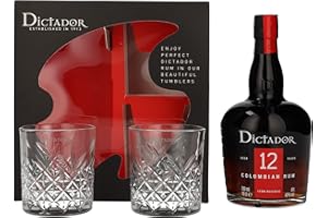Dictador 12 Ans Ultra Premium Reserve Rhum avec 2 Verres Coffret 700 ml