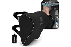 SNUGL Car Neck Support Pillow | Memory Foam | Supports Head and Shoulders | Car Headrest Pillow | Seat Cushion | Neck Pillows | Travel Cushion (Black)
